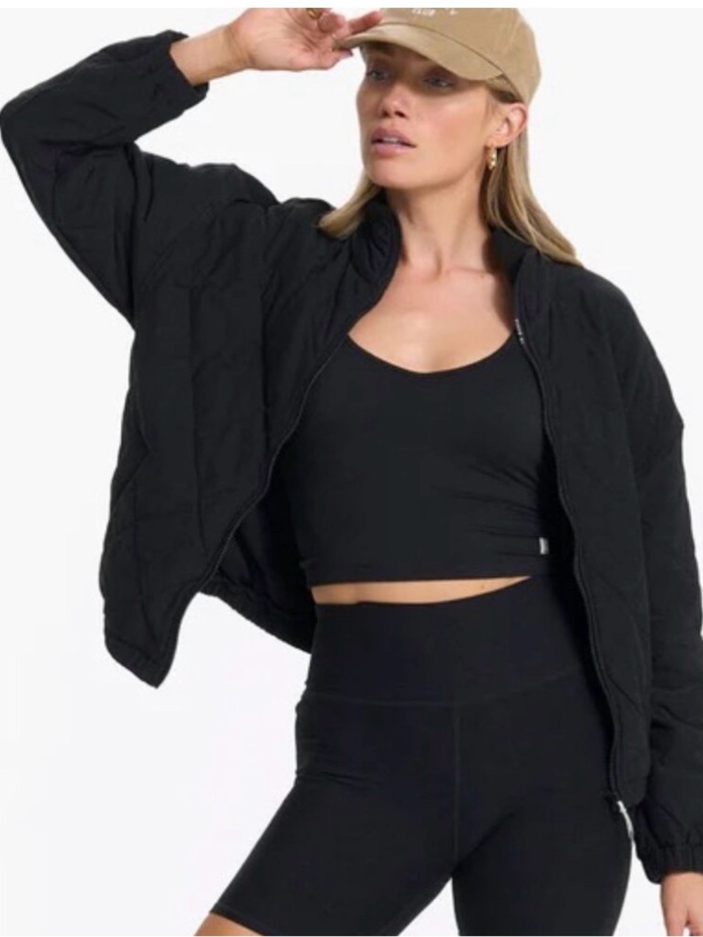 Vuori Halo Deamknit Women’s Bomber Jacket in Black Heather  size XS